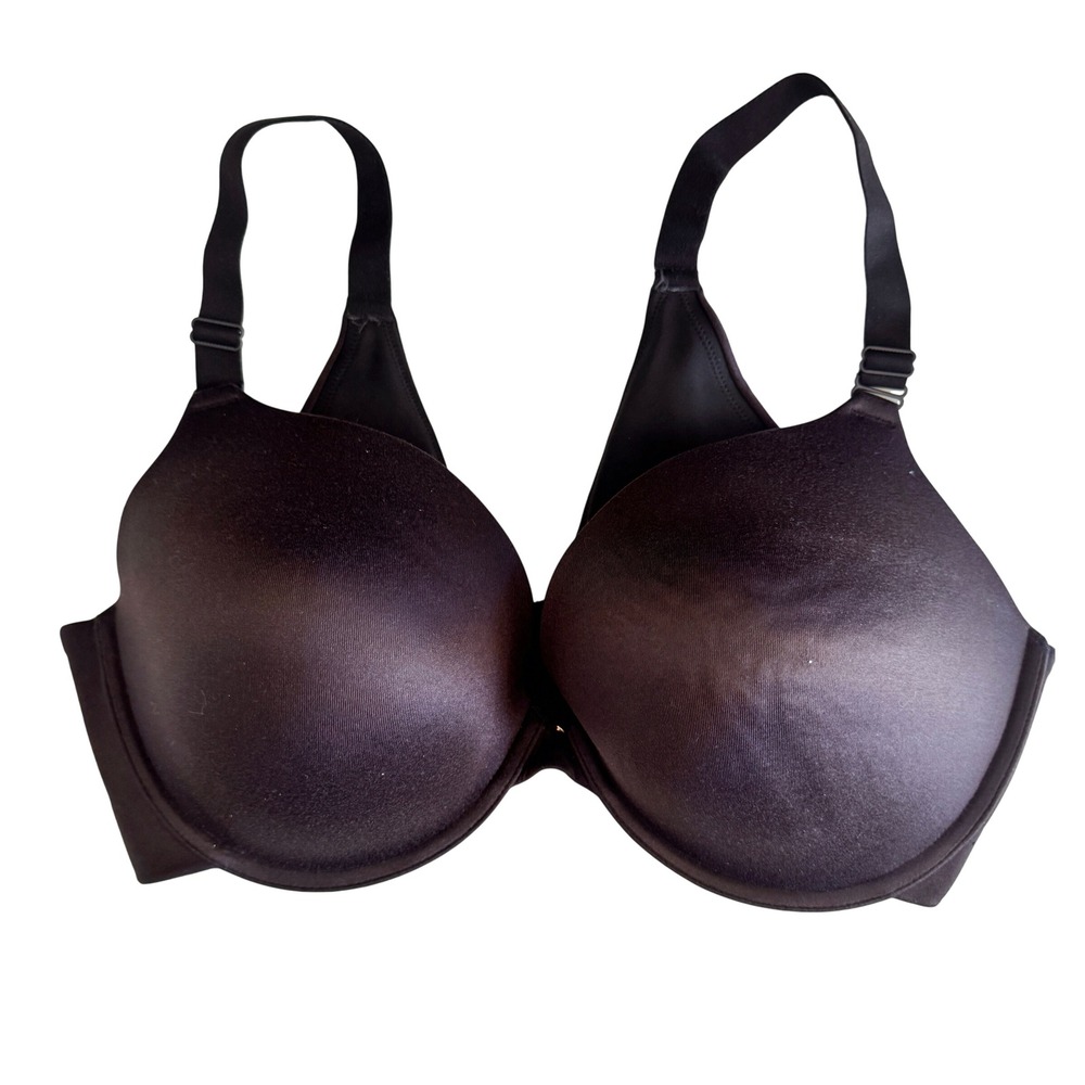 Cacique Lane Bryant Smooth Full Coverage‎ Boost Plunge Underwire Bra Black 42DDD